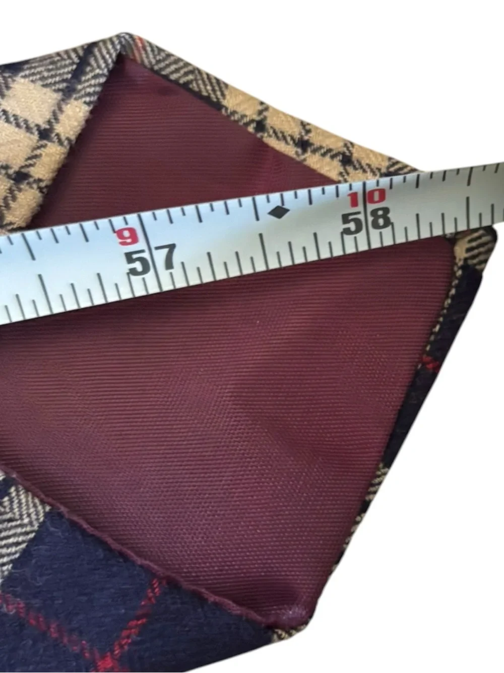 Vintage Viyella 55% Wool 45% Cotton Necktie Red Blue Cream Tartan Plaid Men Tie